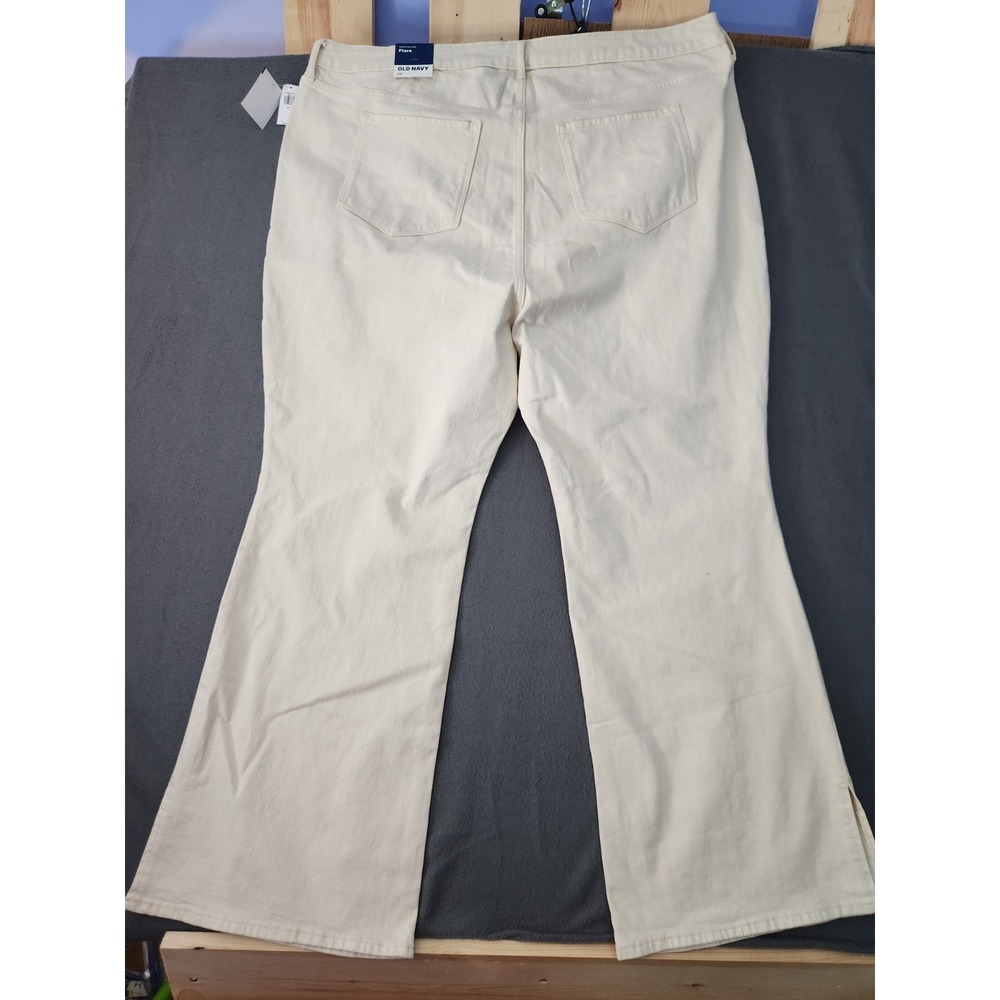 Old Navy Higher High-Rise Flare Jeans Womens Sz 26 Denim Ivory Boho Festival NWT